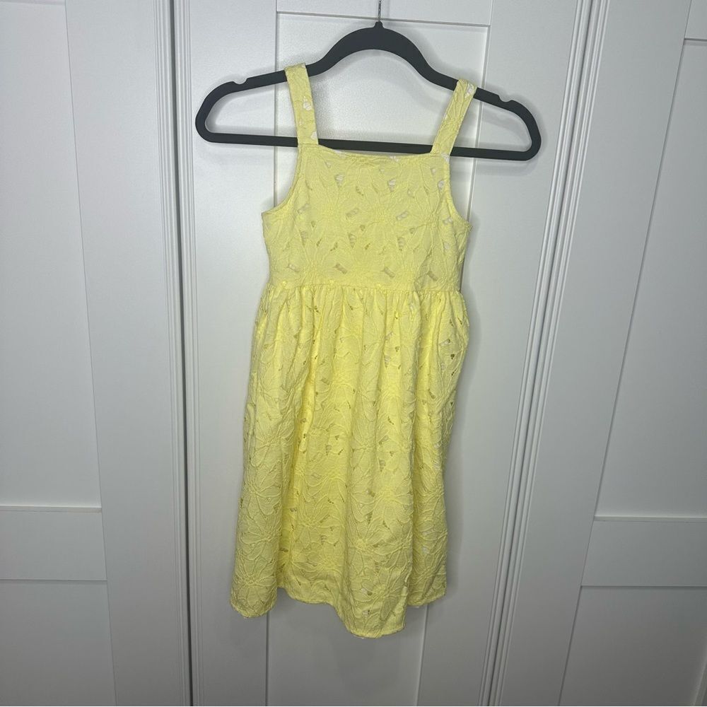 Nordstrom Yellow Girls Sleeveless Square Neck Sundress size 8 (m1)